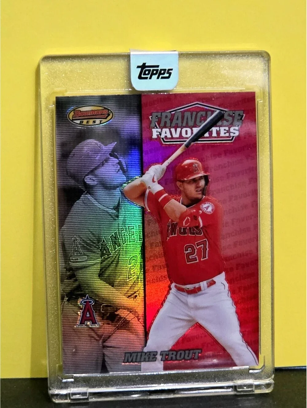 MIKE TROUT 2020 BOWMAN'S BEST FRANCHISE FAVORITES REFRACTOR Insert Encased